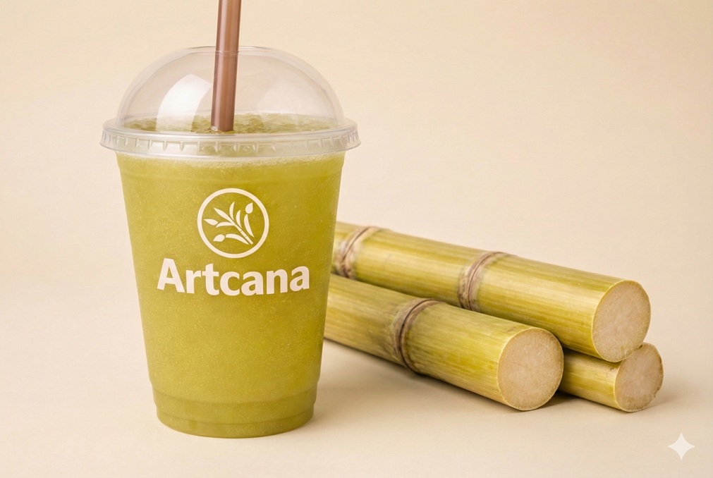 Caldo de cana puro em copo artesanal