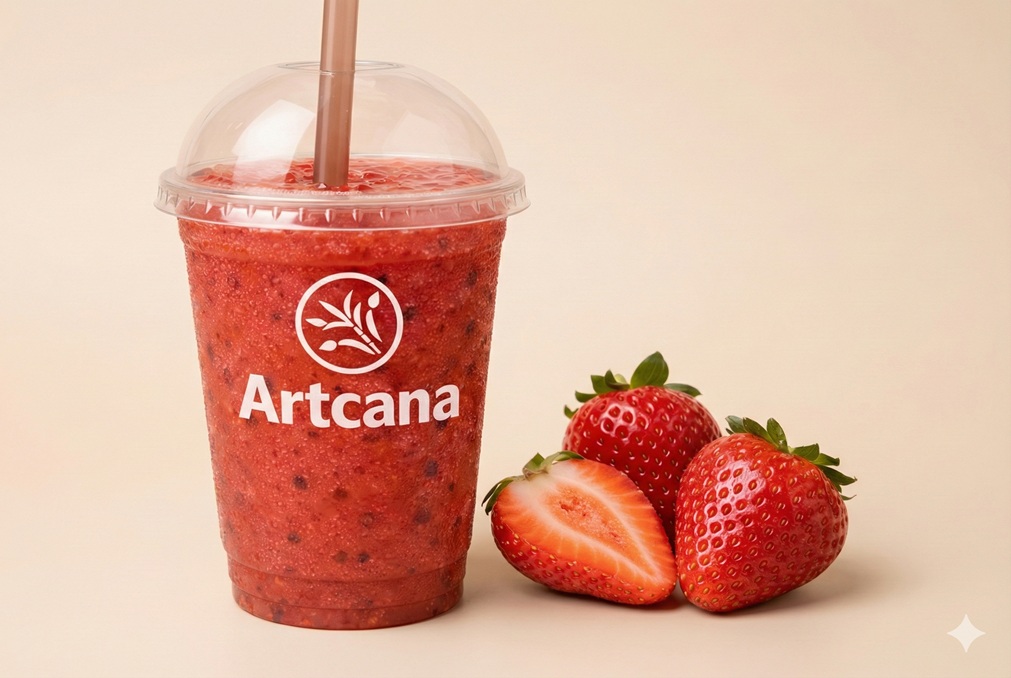 Caldo de cana com morango